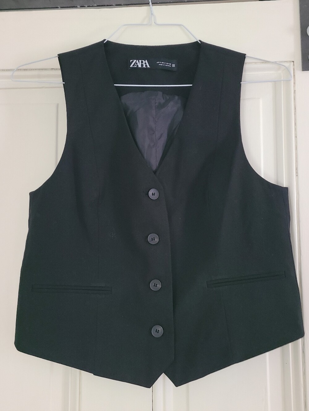 ZARA Black Women's Tailored Button-Front Vest